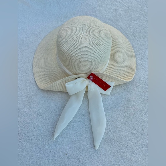 New Kelly & Katie Oversized Cottagecore Floppy Hat Bow Elegant Straw Sun Hat - Picture 3 of 9